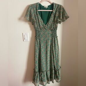 Max Studio green floral dress